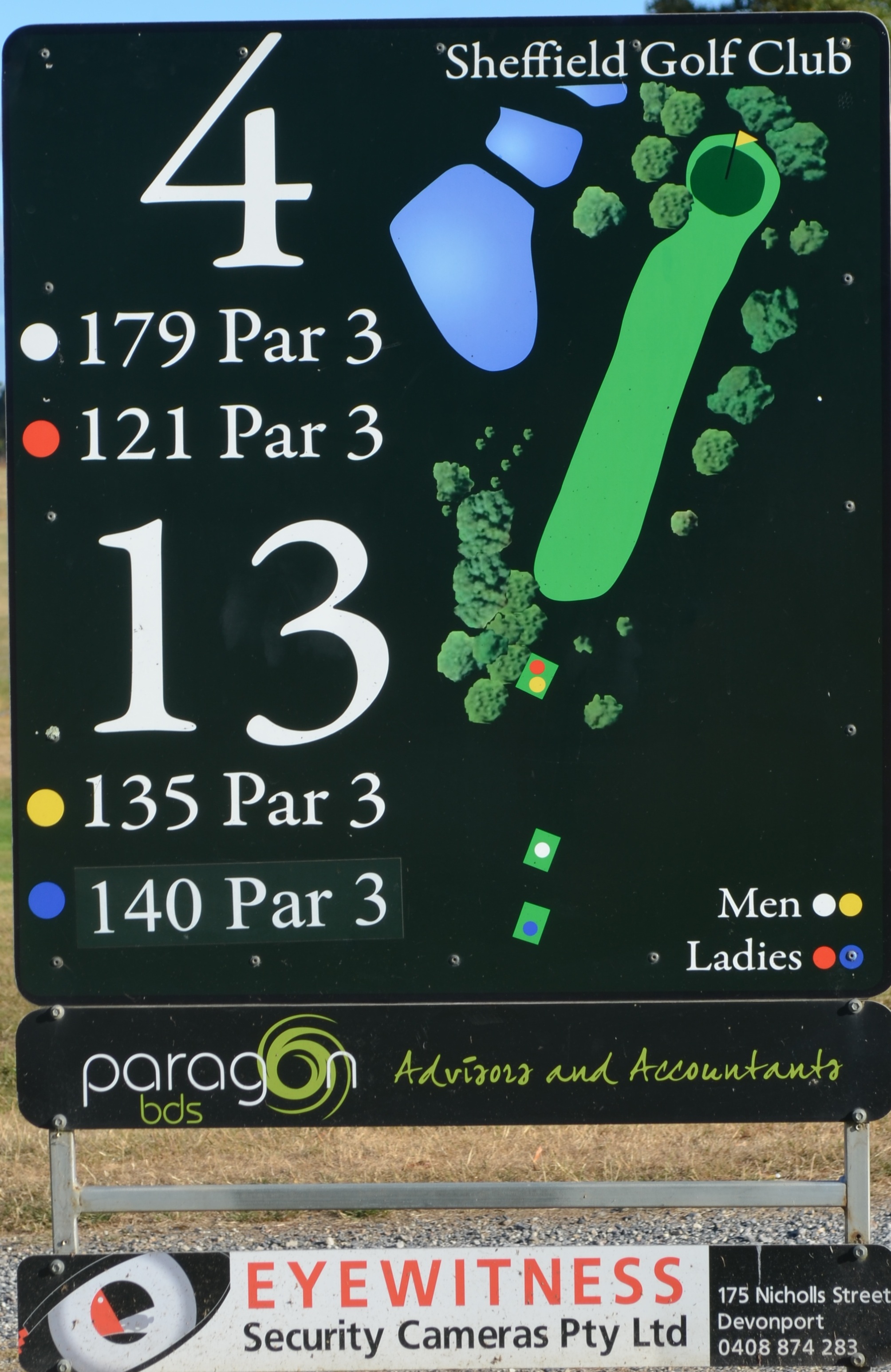 Fourth Tee Bed Sign