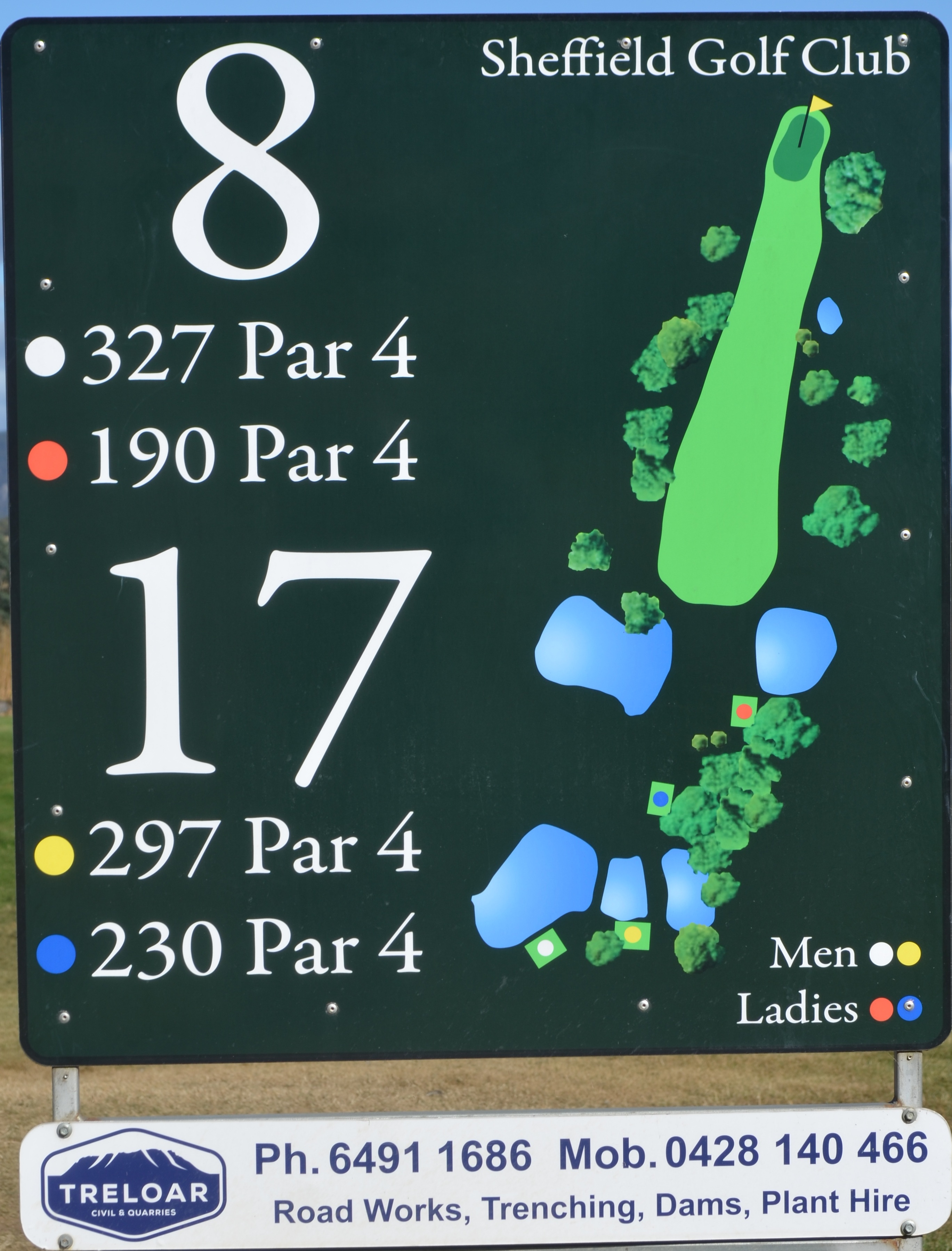 Eighth Tee Bed Sign