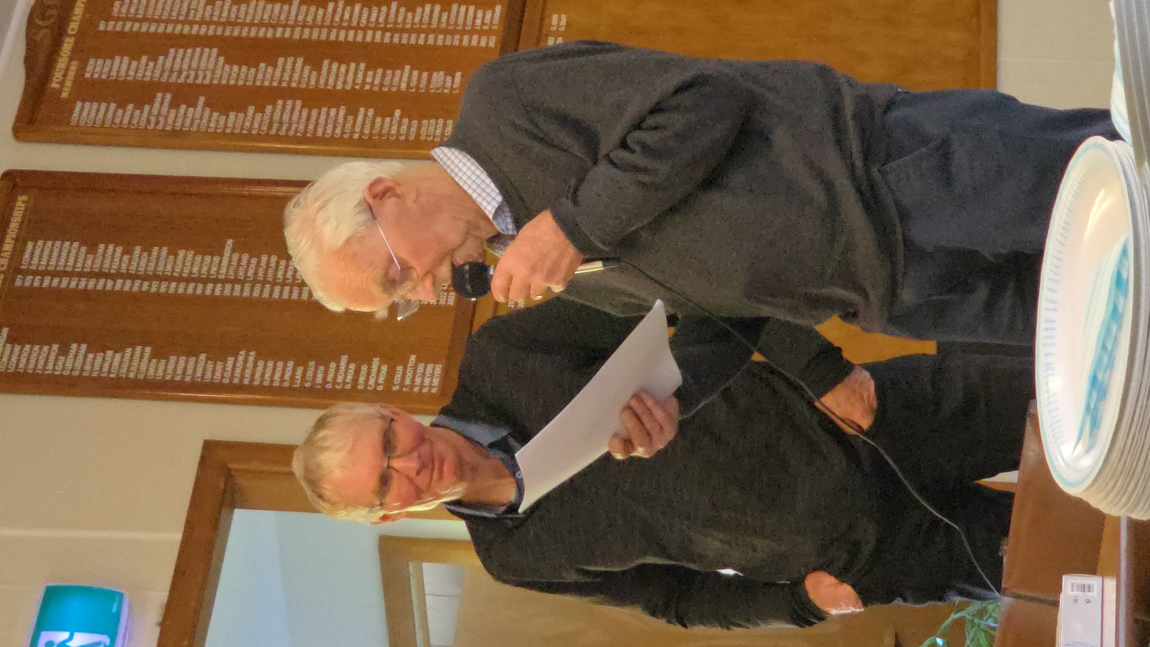 Foundation and Life Member, John Hope, read his story of the formation of the club.